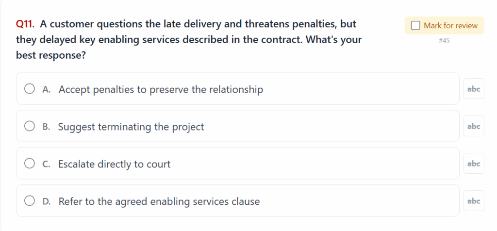Practice question - sample