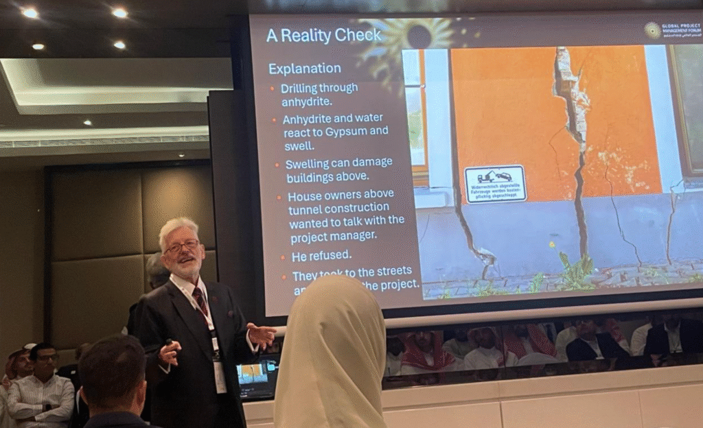 Oliver F. Lehmann talking in Riyadh at the GPMF congress